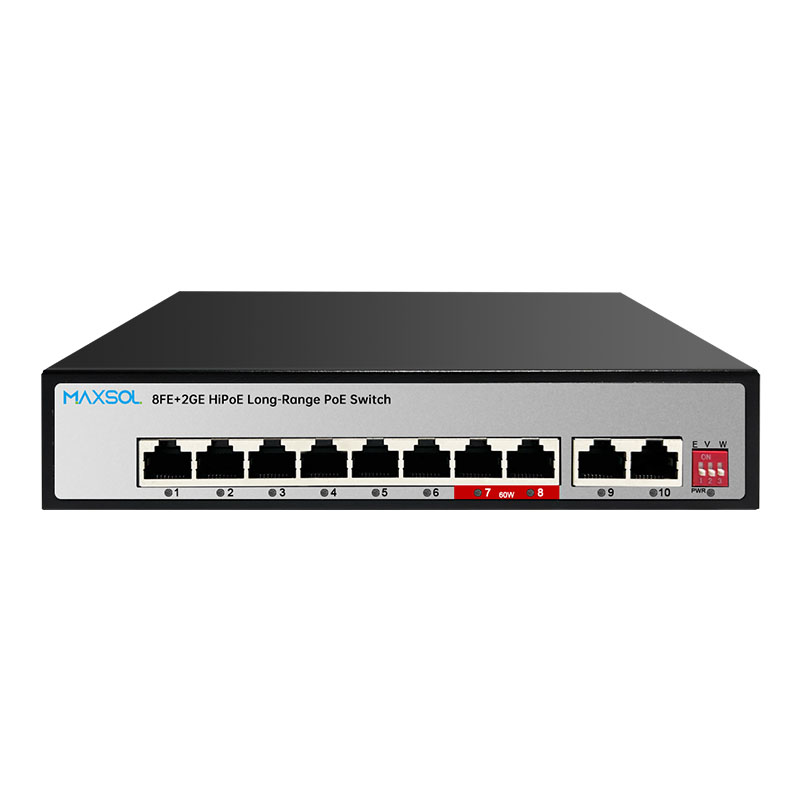 8-Port Hi-PoE Switch with 2 Gigabit Uplinks
